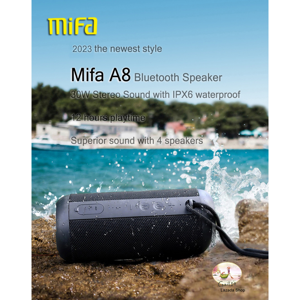 new-mifa-a8-bluetooth-speaker-30w-stereo-sound-with-ipx6-กันน้ำwaterproof-12-hours-playtime-superior-sound-with-4speaker