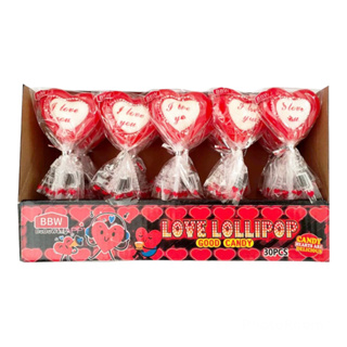 ❤️ LOVE Lollipop Good Candy 30pcs | อมยิ้มรูปหัวใจ
