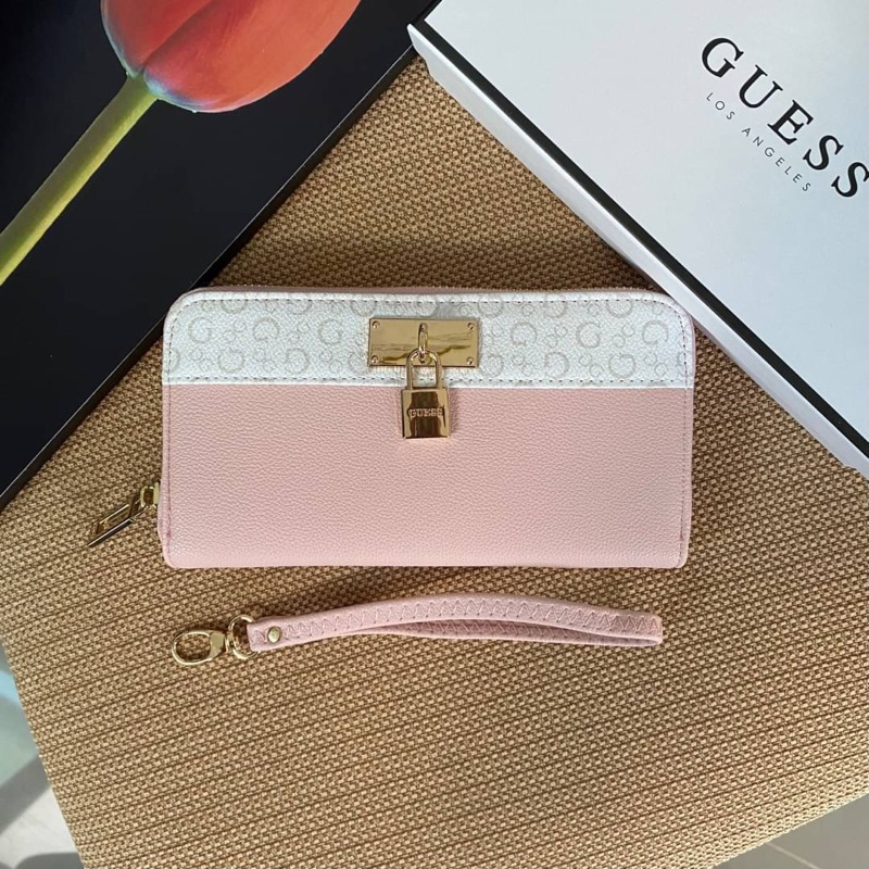 guess-long-wallet-กระเป๋าสตางค์ใบยาวซิปรอบหนังนิ่ม