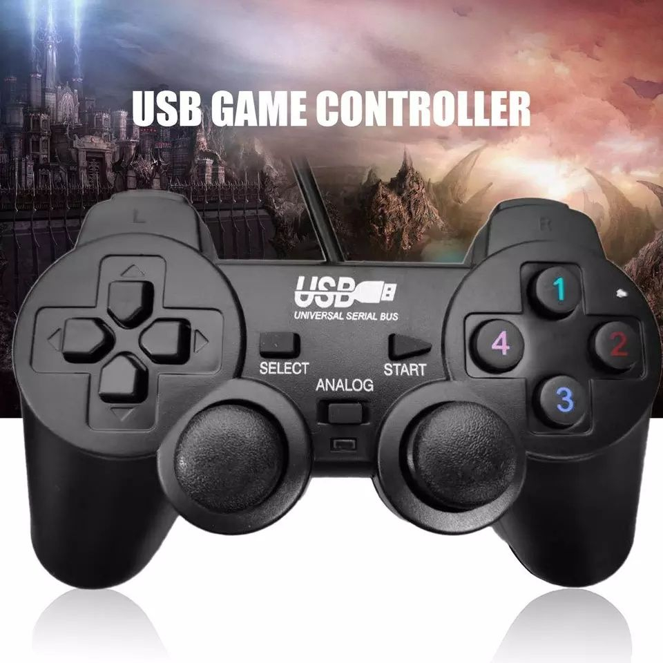 จอยสติ๊ก จอยเกมส์ แบบใช้สาย USB สำหรับ PC Computer มีอะนาล็อก USB DUAL ...