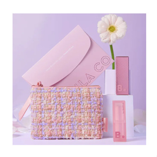 BANILA CO Velvet Blurred Veil Lipstick + Tweed Pouch Set 3items [KAKAO TALK Excl./Blooming Petal Edition]
