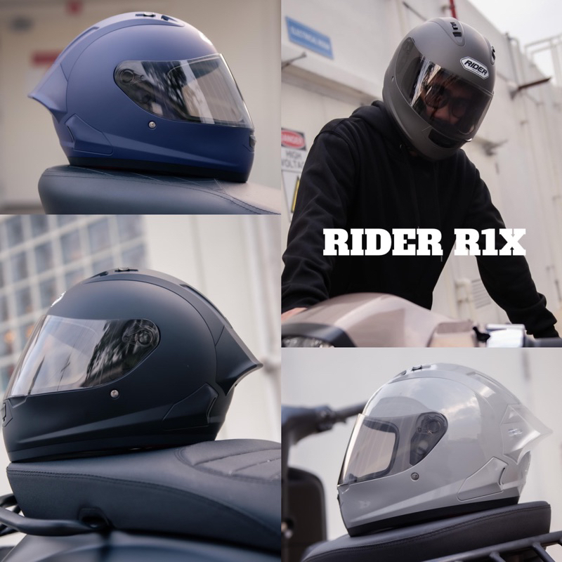 หมวกกันน็อคเต็มใบ RIDER R1X มีไซส์ MS L XL | Shopee Thailand