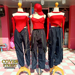 🖤coverstreet💘พร้อมส่งจากไทย ชุดเต้น ชุดเต้นโคฟ ชุดเต้นcover ชุดสตรีท ชุดเต้นเกาหลี ชุดเต้นสีแดง ชุดเต้นblackpink