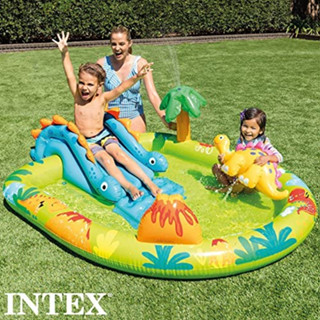 Intex สระน้ำ สวนน้ำเป่าลม สระน้ำสไลเดอร์ LITTLE DINO PLAY CENTER รุ่น 57166