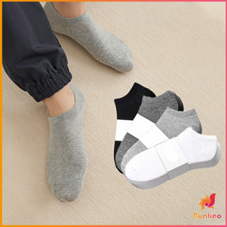BUAKAO ถุงเท้าข้อสั้น ใส่ได้ทุกฤดูกาล ถุงเท้าซับเหงื่อ Mens socks