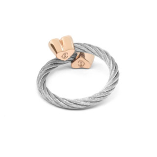 แหวน CHARRIOL Double Heart Ring, Rose Gold PVD 02-102-1271-1