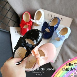 พร้อมส่ง รองเท้าหนังเด็ก ✨💕 รองเท้าเด็ก โบว์-ถอดได้ (Girl) V528