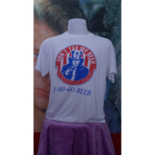 Vtg. 80’s เสื้อยืดคอกลม ลาย Don’t tax my beer made in usa รับประกันของแท้