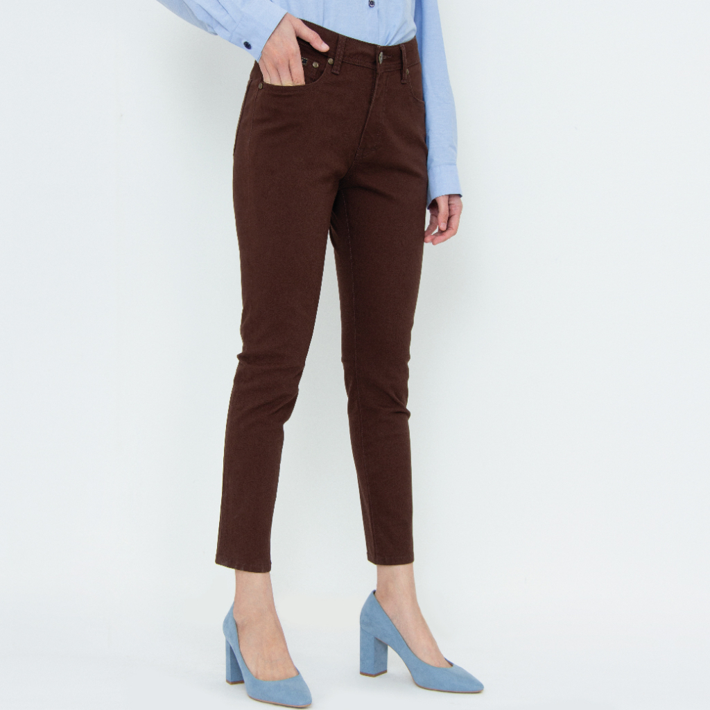 gsp-กางเกงยีนส์-กางเกงผู้หญิง-จีเอสพี-magic-jeans-กางเกงเก็บหน้าท้อง-ขายาว-สีน้ำตาลเข้ม-pt5mdw