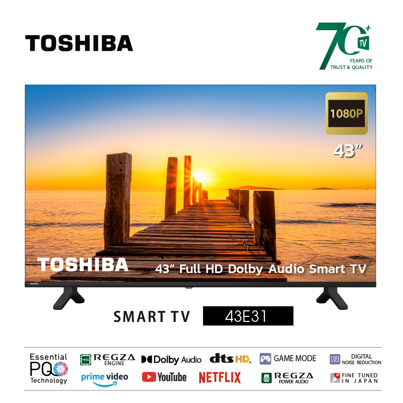 ภาพหน้าปกสินค้าToshiba TV 43E31MP ทีวี 43 นิ้ว Full HD WIFI Smart TV รุ่น Dolby Audio 2023 จากร้าน toshiba_tv_official บน Shopee