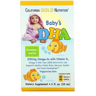 พร้อมส่งจากไทย โอเมก้า 3 สำหรับทารก DHA for baby เพิ่มD3 California Gold Nutrition, DHA สำหรับทารก โอเมก้า 3 พร้อมวิตามิ