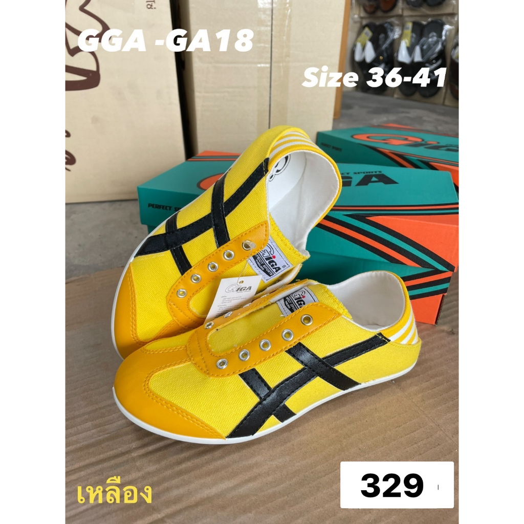 รองเท้าผ้าใบแบบไม่ผูกเชือก-แบบสวม-แบบผ้า-แบรนด์แท้-ga-18ไซส์-36-41-การันตีแบรนด์แท้-งานพร้อมกล่อง