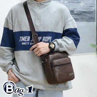 bag_1(BAG1764) กระเป๋าหนังสะพายข้าง มี 3 สี มีช่องเยอะ