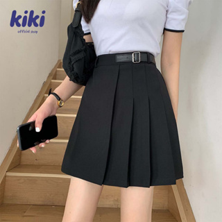 สินค้า กระโปรงเกาหลี กระโปรงสั้น กระโปรงเอวสูง สไตล์เกาหลี ดีไซน์พลีทข้าง มีซับใน / Kiki Skirt