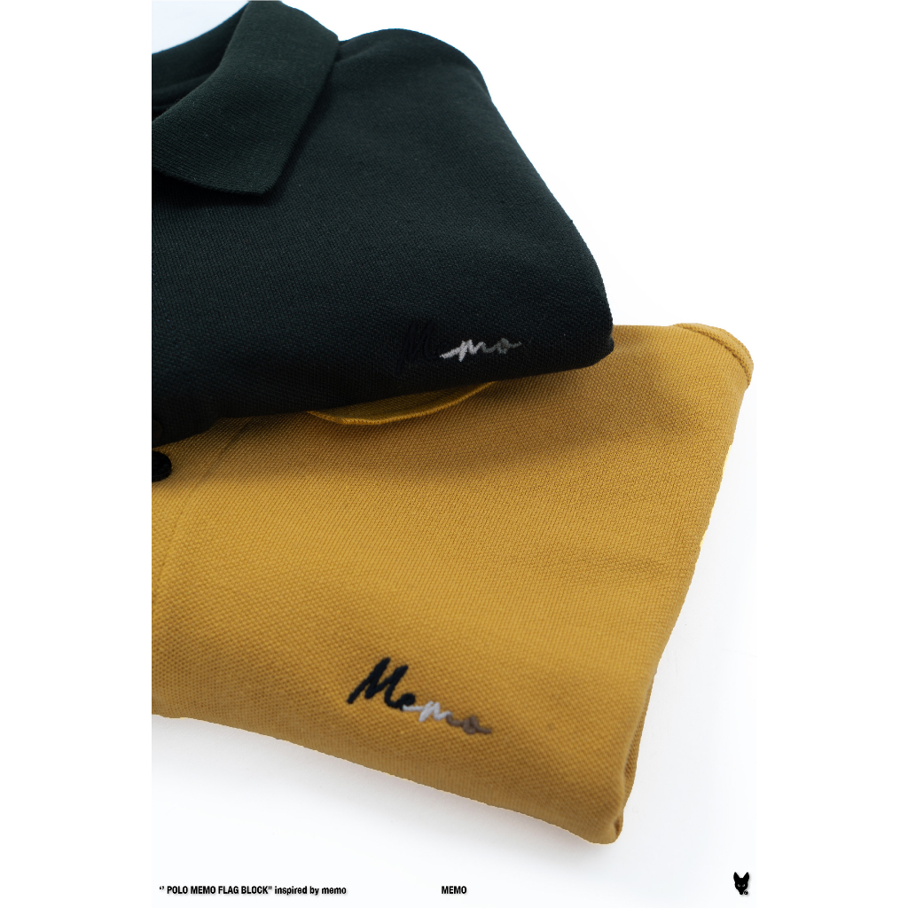 ภาพหน้าปกสินค้าMemo By AEIOU เสื้อโปโล-ปกเรียบ Memo Clothing รุ่น Polo Basic Flag Block สินค้าลิขสิทธิ์แท้