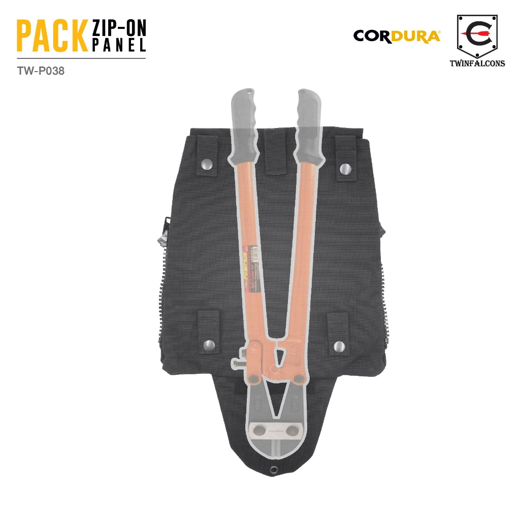 กระเป๋าเป้-pack-zip-on-panel-twinfalcons-วัสดุผ้า-cordura-1000d-snap-closure-top-opening-keeps-tool-in-place