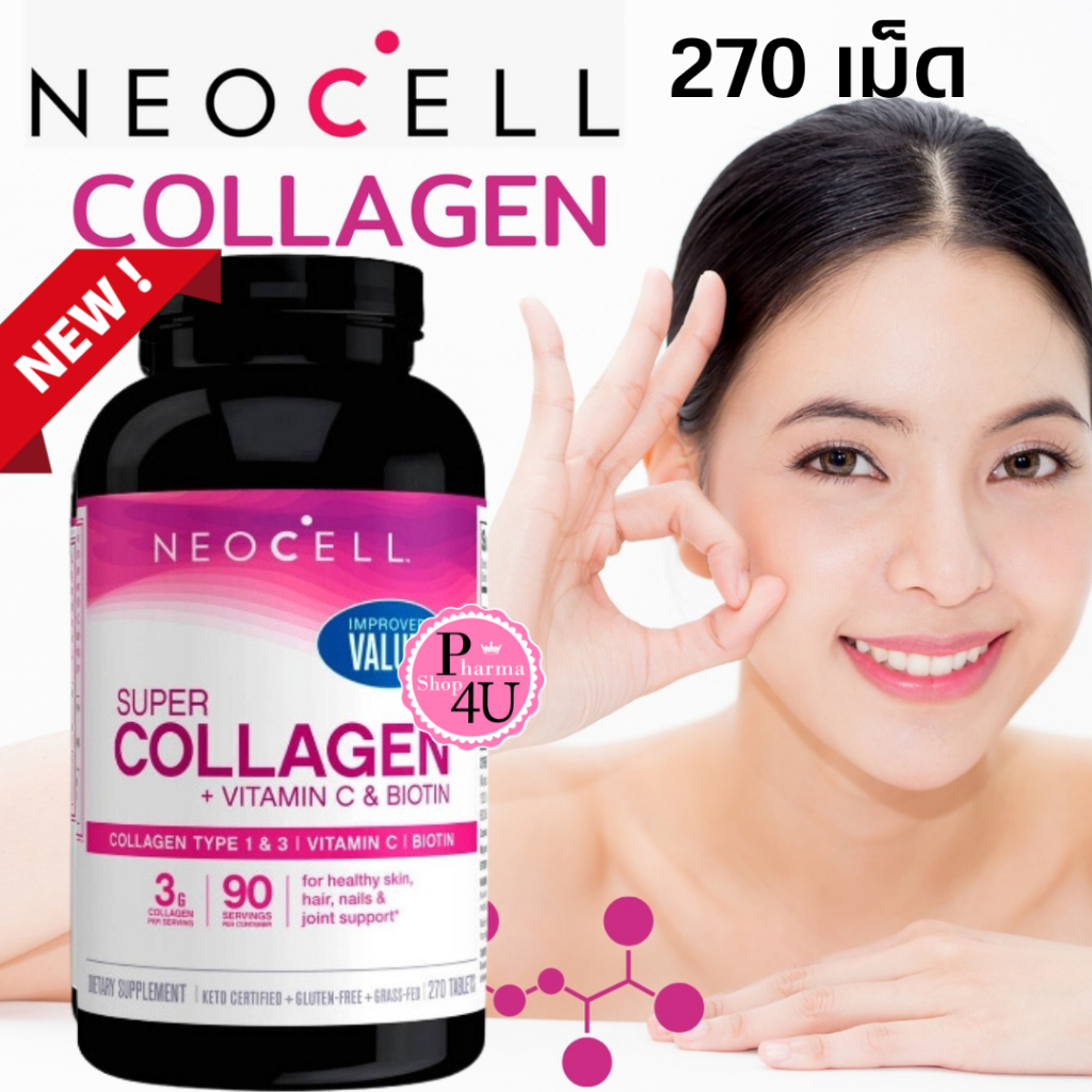 ภาพหน้าปกสินค้าของใหม่ Neocell Super Collagen + C & Biotin 270 เม็ด นีโอเซล นีโอเซลคอลลาเจนนีโอเซลส์คอลลาเจน 10380