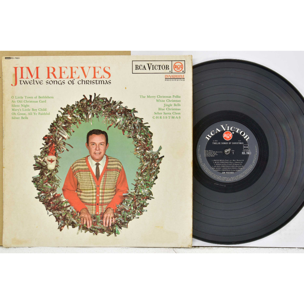 1 แผ่นเสียง 12นิ้ว Z83 JIM REEVES Jingle Bells แผ่นVG+ ริ้วรอยบาง เสียง ...