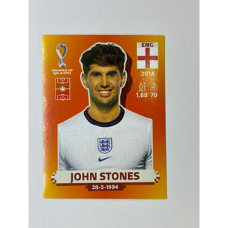 สติ๊กเกอร์สะสม John Stones ฟุตบอลโลก Worldcup 2022 England ของสะสมทีมฟุตบอล อังกฤษ