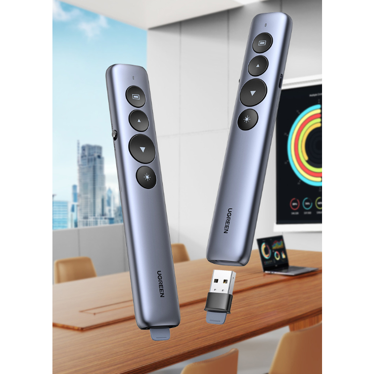 ugeen-remote-controller-รีโมทคอนโทรลพรีเซนเตชั่น-มาพร้อมพ้อยเตอร์เลเซอร์-กระทัดรัดพกพาสะดวก