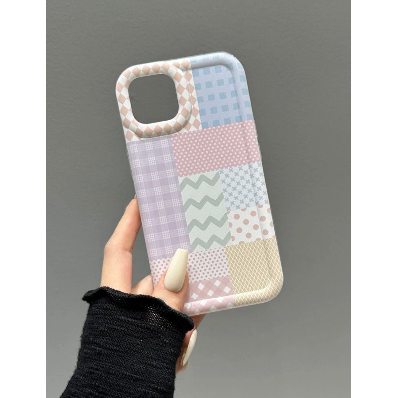 เคสไอโฟนเกาหลีรอยปะพาสเทล-i6-14promax-case-iphone-เคสมือถือ-เคสสีรุ้ง-เคสสีพาสเทล-เคสน่ารัก-เคสเก๋-เคสมินิมอล-ขายดี