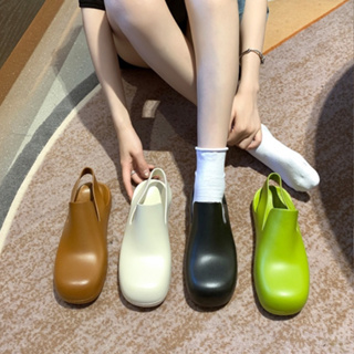 สินค้า SHO-D4🩰รองเท้าแฟชั่น รองเท้าบูทรัดส้น สไตล์เกาหลี สุดน่ารัก รองเท้ายางสีพื้น พื้นนิ่มใส่สบายมาก 🩰