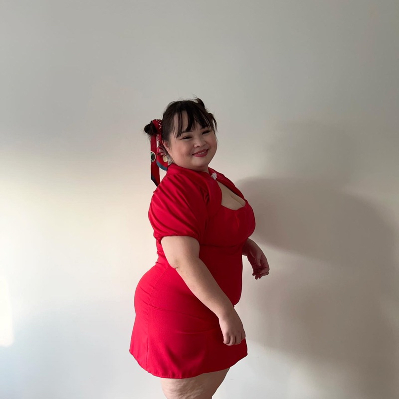 chinese-03-dress-เดรสตรุษจีนสีแดง-เดรสตรุษจีนสาวอวบ-เดรสตรุษจีนไซต์ใหญ่