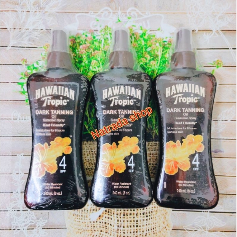 Hawaiian Tropic Dark Tanning Oil Sunscreen Spary spf4 240ml ฮาวาเอี่ยน