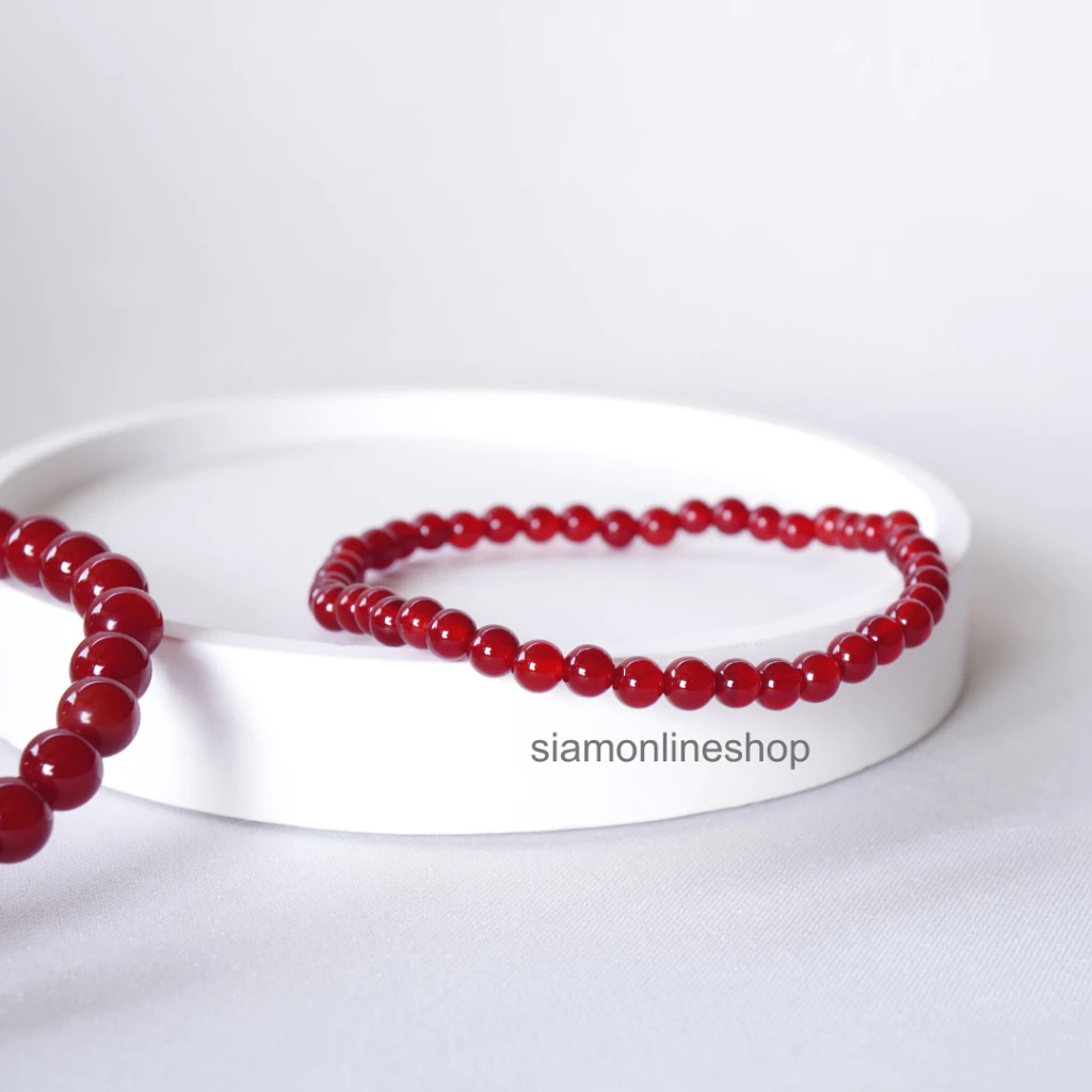 CARNELIAN หินคาร์เนเลียน เลือกขนาดเม็ดหินได้ (4, 6 มม.) หินแห่งความอวยพร สร้อยข้อมือหินแท้ https://wayoza.com
