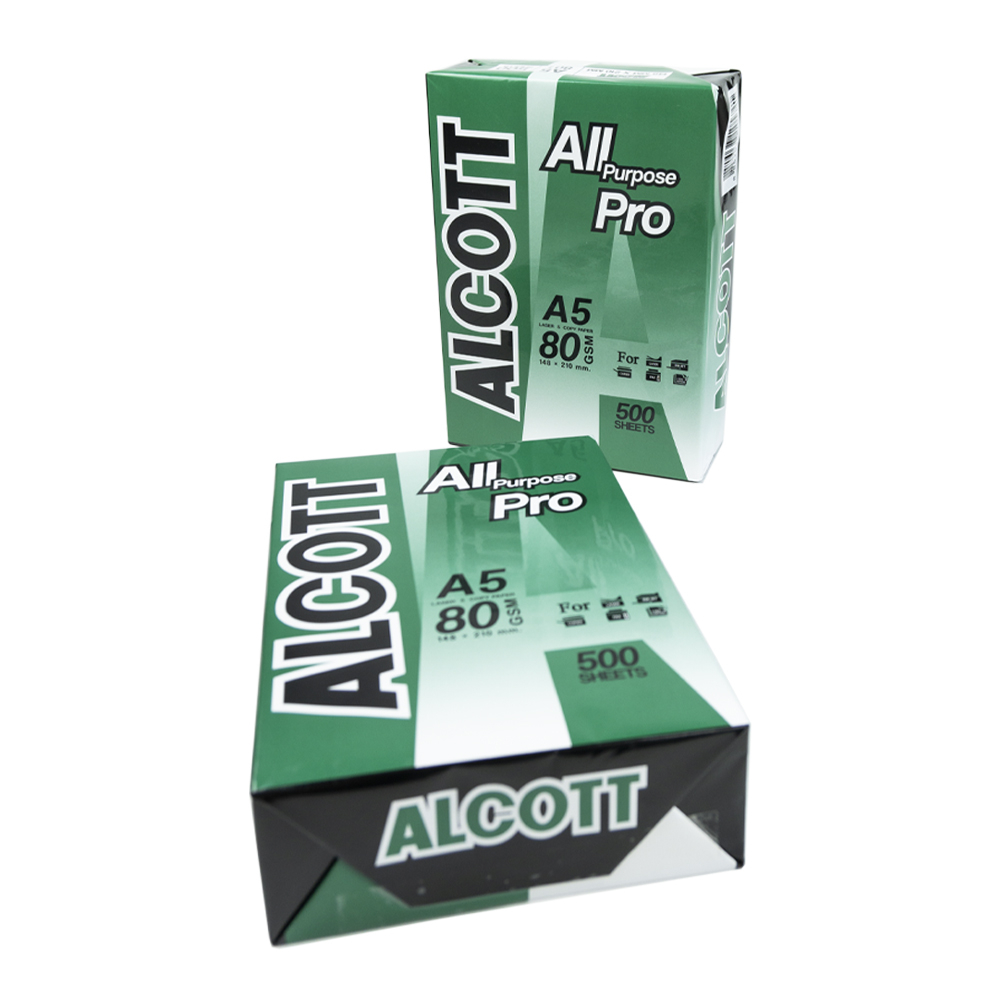 alcott-เขียว-กระดาษถ่ายเอกสาร-a5-80-แกรม-copy-paper-80gsm-x2-reams-1-แพ็ค-มี-2-รีม-ของแท้