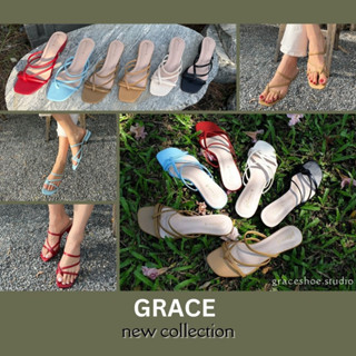 GRACE โป้ง4สาย ส้น 1 นิ้ว หนังนิ่มละมุนสุดๆ ใส่สบายไม่กัดเท้า พื้นนิ่ม