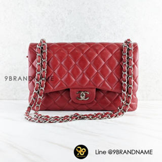 กระเป๋าแบรนด์เนมแท้มือ2 CHANEL Classic Jumbo Caviar Red SHW สภาพสวย Holo14