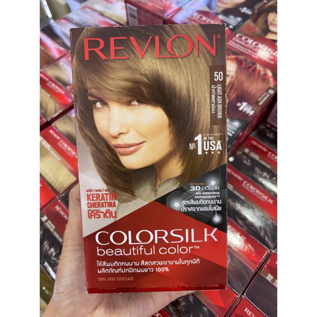 ครีมย้อมผม-revlon-no-54-สีน้ำตาลเทาอ่อน-light-ash-brown