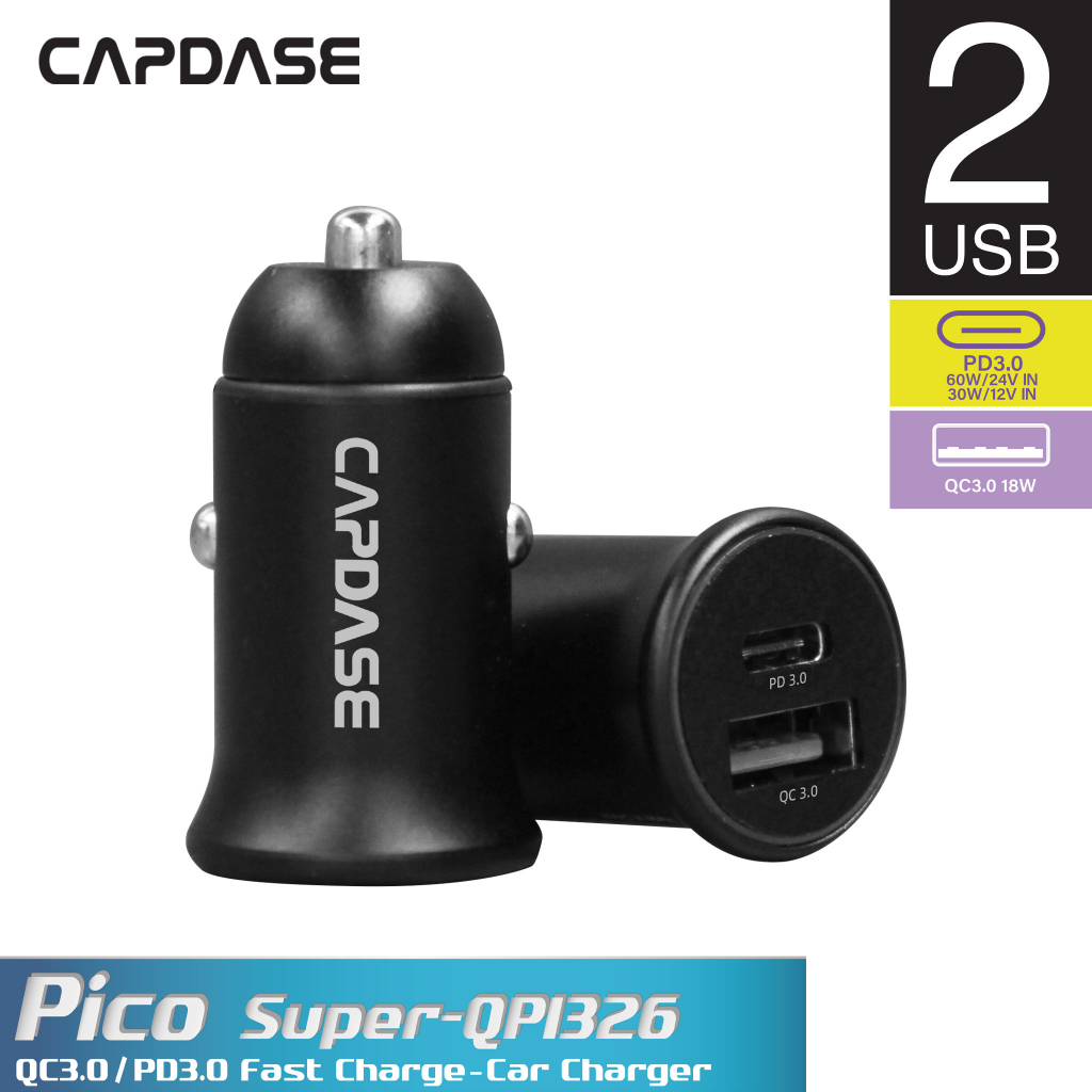 capdase-ที่ชาร์จในรถยนต์-60w-max-pico-superqp1326-qc-3-0-pd-3-0-scp-pps-2-usb