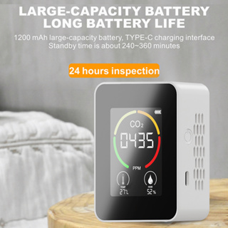 Indoor Portable CO2 Detector Multifunctional Thermohygrometer Home Digital Air Detector Intelligent Air Quality Analyzer