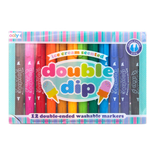 Ooly DOUBLE DIP ICECREAM SCENTED MARKERS สีเมจิกเด็กกลิ่นไอติม ทั้งหัวตัดและหัวแหลมในแท่งเดียว ขายโดย a child story