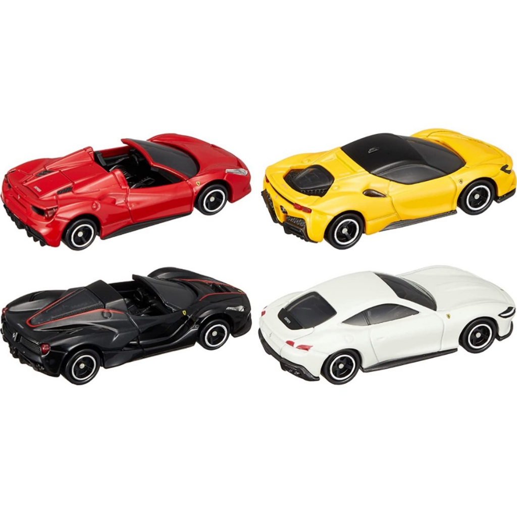 tomica-ferrari-collection-488-spider-sf90-stradale-la-ferrari-aperta-ferrari-roma-สินค้าจากญี่ปุ่น-4-ชิ้น-ชุดของขวัญ