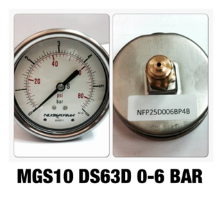 "NUOVA FIMA" Pressure gauge เกจวัดแรงดัน ขนาดหน้าปัด2.5"  Range 6, 10, 16, 25, 250, 400 Bar เกลียวออกหลัง1/4"