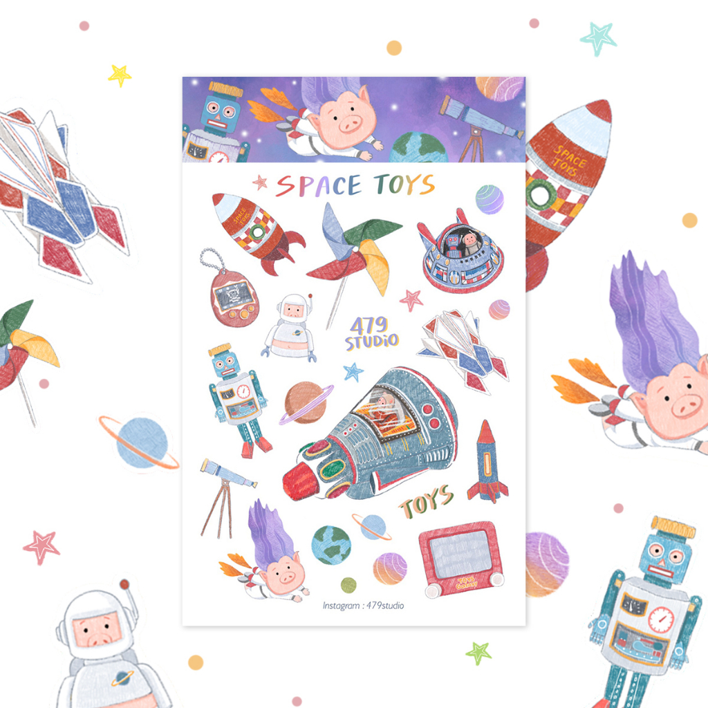 479studio-sticker-space-toys-สติ๊กเกอร์ตกแต่งธีมของเล่นอวกาศ