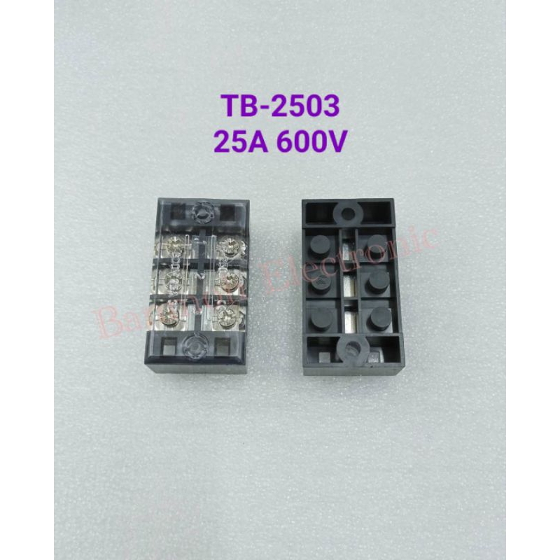 แพ็ค1ตัว-เทอร์มินอล-tb-2503-25a600v-terminal-tb2503-3ช่องใช้สำหรับต่อสายไฟหรือจุดต่อสายไฟ