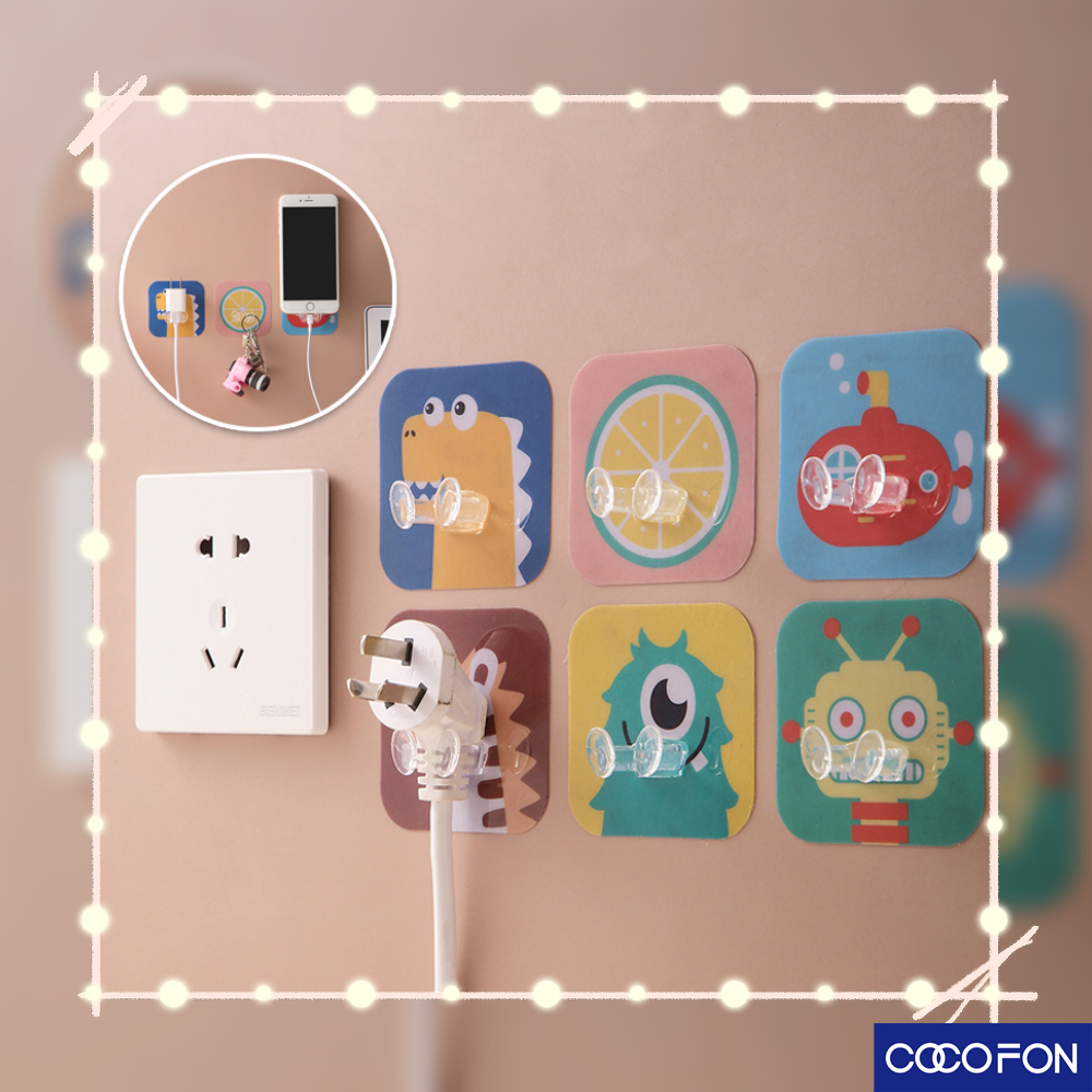 cc46-cartoon-plug-hook-plug-hanger-1-ชิ้น-ตะขอแขวนปลั๊ก-ตะขอ-ตะขอแขวน-ตะขอแขวนติดผนัง-ตะขอแขวนอเนกประสงค์