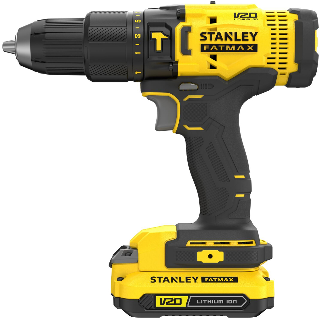 stanley-รุ่น-scd711d2ka-b1-สว่านกระแทกไร้สาย-20-โวลท์-พร้อมแบตเตอรี่-2-0ah-ครบชุด-ฟรี-ชุดดอกสว่าน-100-ชิ้น