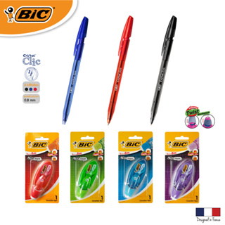[Official Store]BIC บิค ปากกา Cristal Clic  เทปลบคำผิด MICRO TAPE TWIST เลือกสีได้
