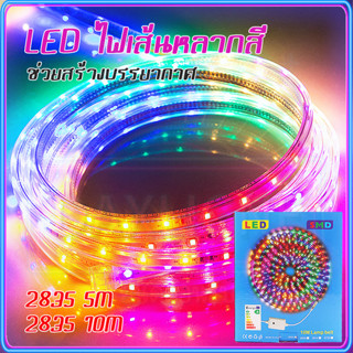 ถูกที่สุด ไฟตบแต่งห้อง RGBIC ไฟกระพริบไฟตกแต่ง LED 5m/10m แสงไฟตกแต่งห้อง 220V กันน้ํา โคมไฟเเต่งห้อง