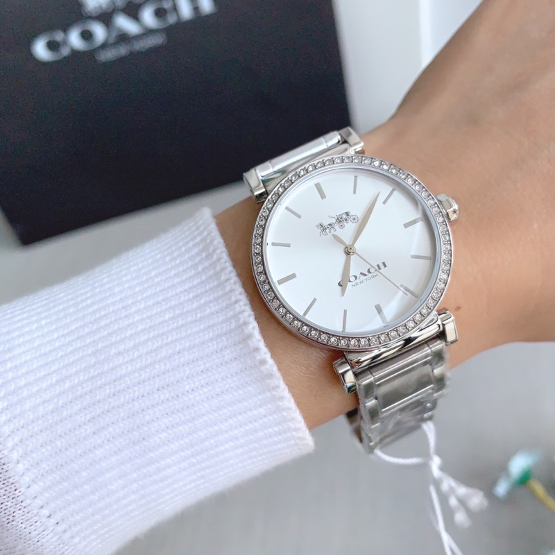 ผ่อน0-นาฬิกา-coach-madison-crystal-watch-หน้าปัดล้อมคริสตัล-สายสแตนเลสสีเงิน-หน้าปัดกลม-ล้อมคริสตัล-34-mm-14503577