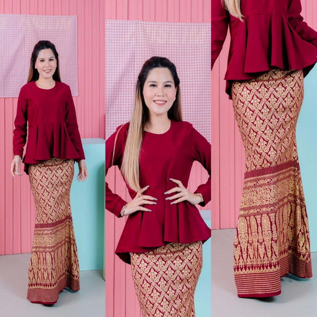 ชุดผ้าไทย-songket-รุ่น-th12-380-เสื้อ-กระโปรง