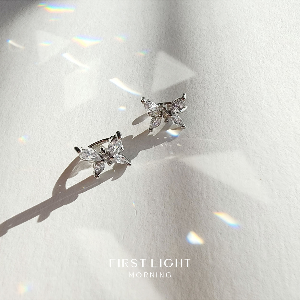 first-light-morning-lavena-ear-cuff-2ข้าง-ต่างหู-ear-cuff-ต่างหูคริสตัล-ต่างหูหนีบ-ต่างหูแฟชั่น