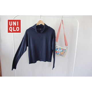 Uniqlo x cotton ผ้าร่อง คอปืน สีกรมเข้ม x size M  อก 42 ยาว 22 ไม่ตำหนิ สภาพใหม่ • Code : 805(12) 🧋