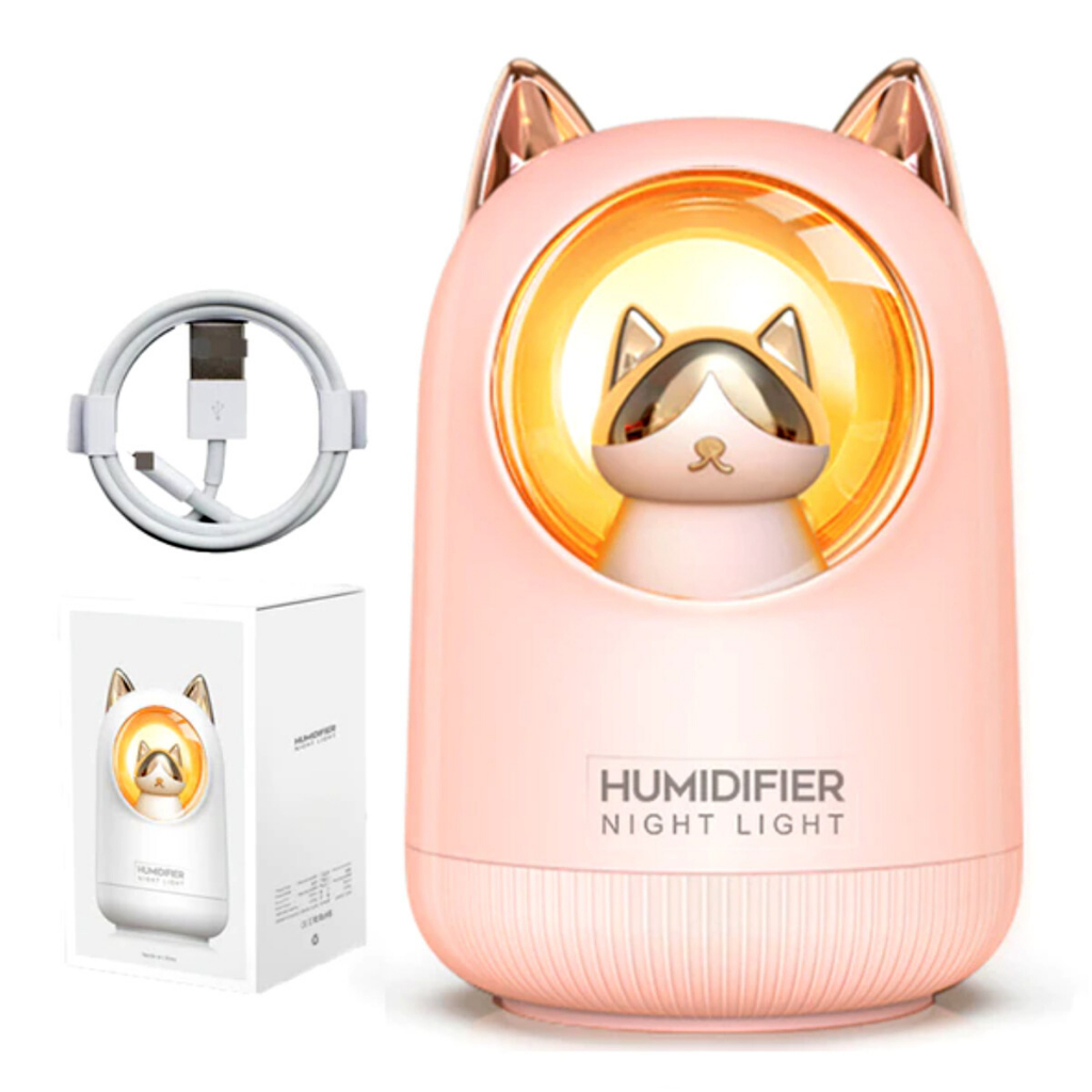 เครื่องเพิ่มความชื้น-ในอากาศแบบเติมน้ำ-พร้อมไฟในตัว-portable-air-humidifier-สีขาว