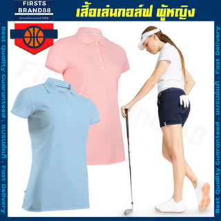 เสื้อโปโลคอกปก สำหรับเล่นกอล์ฟ แขนสั้นของผู้หญิง Womens golf short-sleeved polo shirt